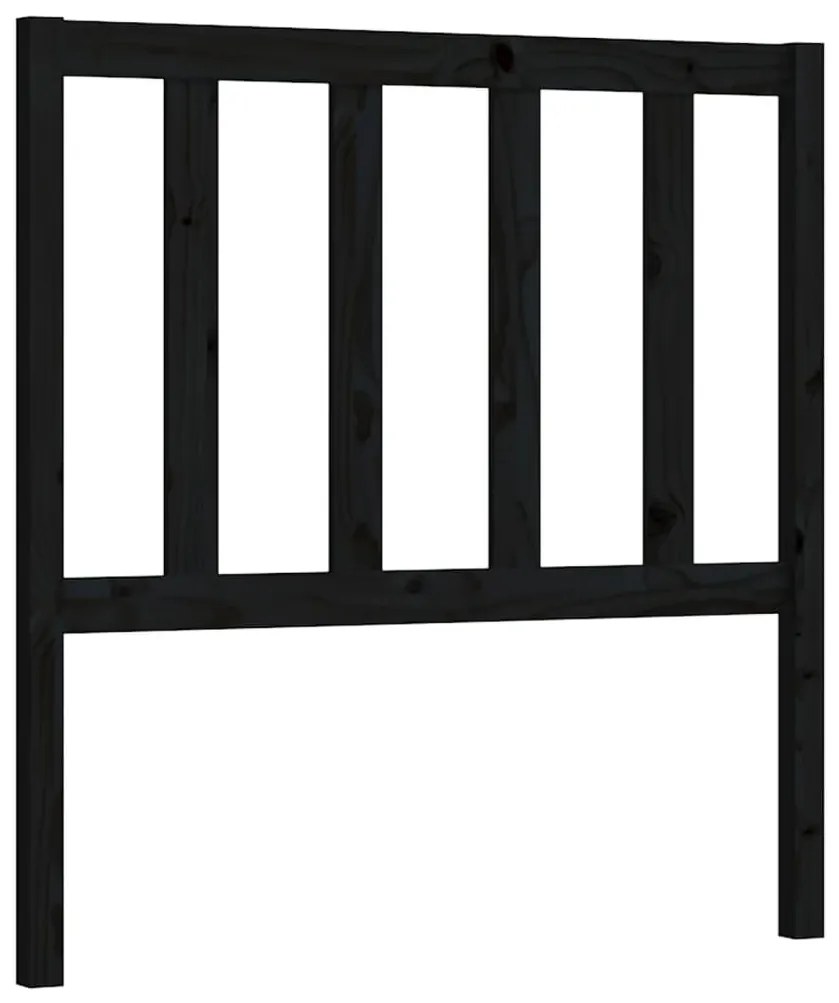 vidaXL Tăblie de pat, negru, 96x4x100 cm, lemn masiv de pin