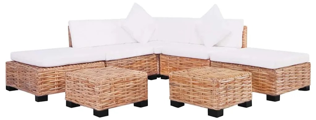 vidaXL Set canapea, 18 piese, ratan natural