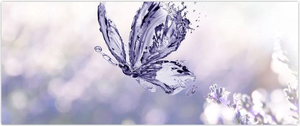 Tablou - Fluture și lavandă (120x50 cm)