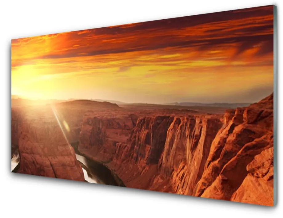 Tablouri acrilice Grand Canyon Peisaj Brun Aur Roșu