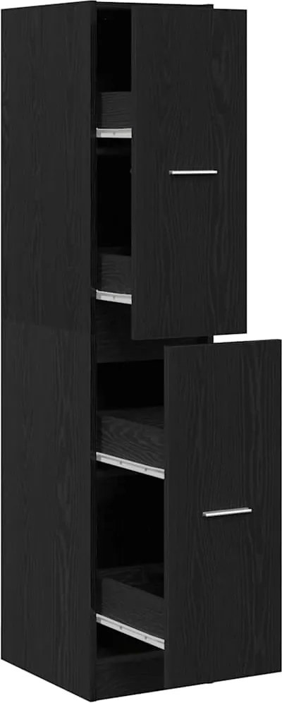 vidaXL Dulap de farmacie, stejar negru, 30x41x144,5 cm, lemn stratificat