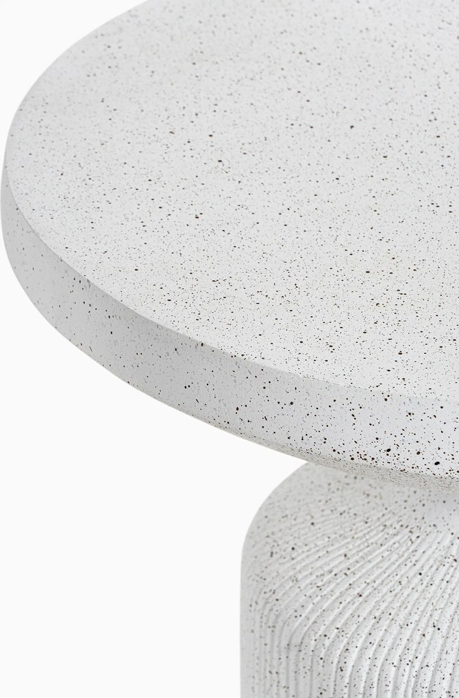 Măsuță de cafea rotundă Sintro 54 cm - terrazzo alb