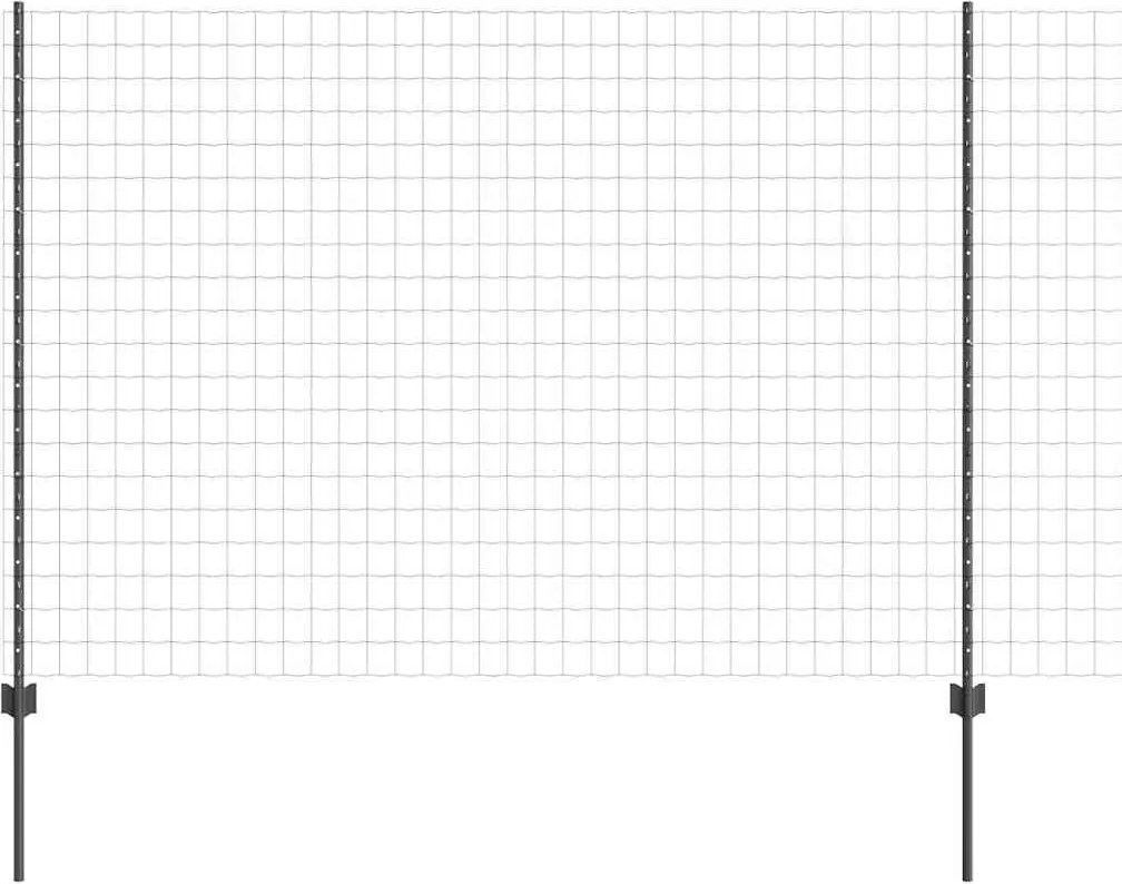 vidaXL Gard cu Stâlp Gri 1,6 x 10 m Oțel și PVC