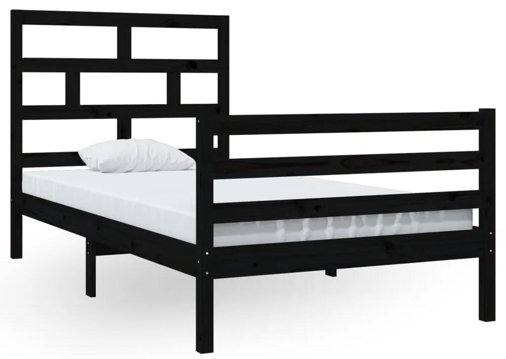 3101277 vidaXL Cadru de pat, 100x200 cm, negru, lemn masiv de pin