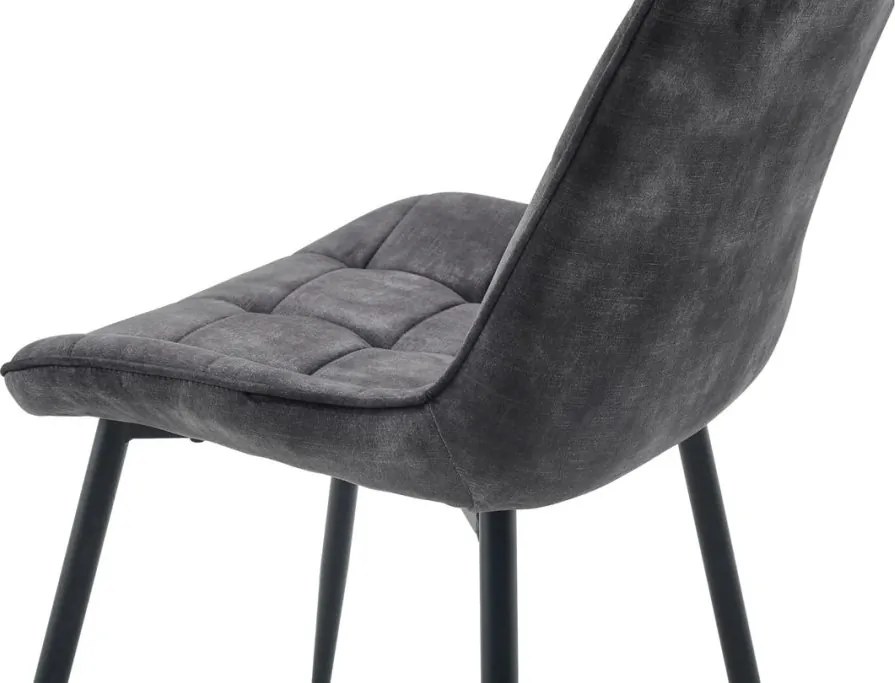 Set de 4 scaune ROADSTAR catifea gri inchis