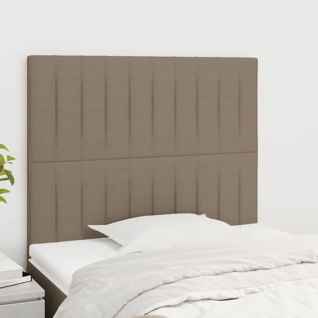 vidaXL Tăblii de pat, 2 buc, gri taupe, 80x5x78/88 cm, textil