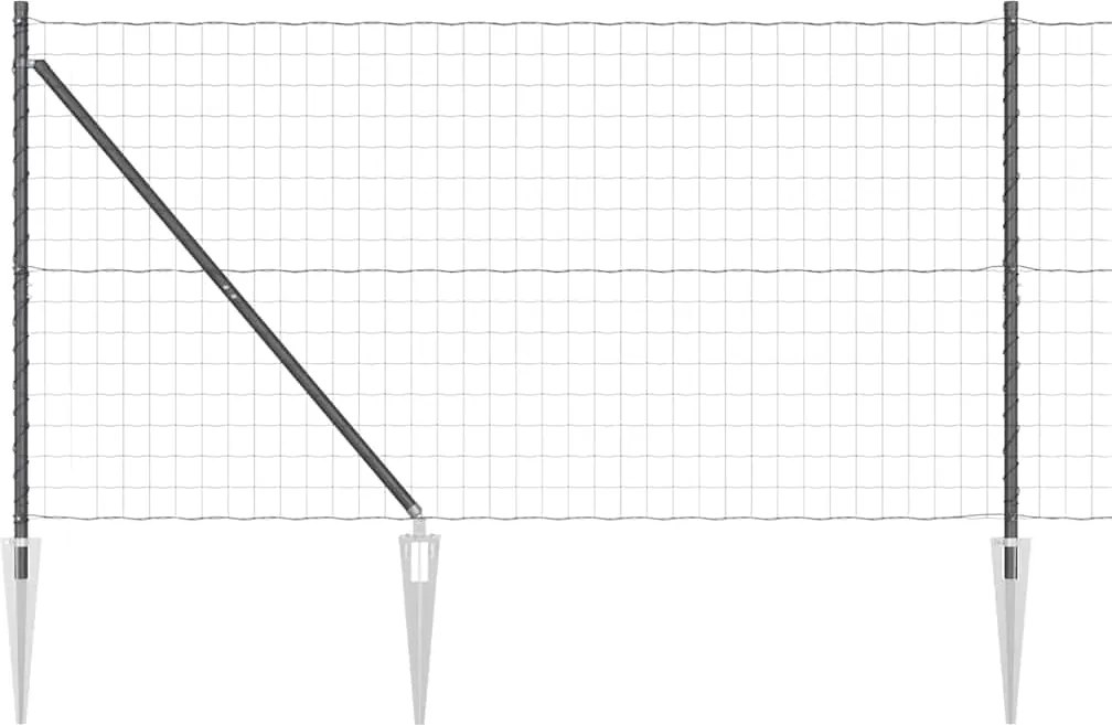 vidaXL Gard cu Stâlp Gri 1,2 x 25 m Oțel