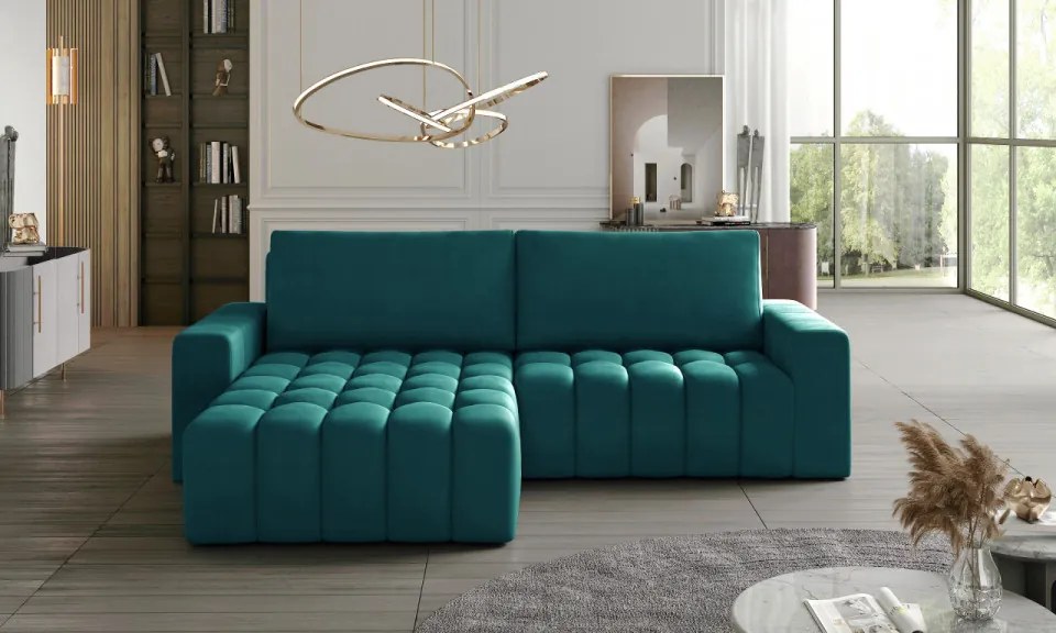 Coltar extensibil cu spatiu pentru depozitare, 250 x 175 x 92 cm, Bonett L1, Eltap (Culoare: Verde Inchis)