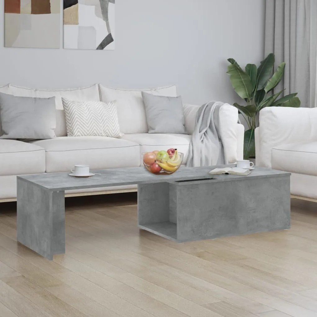 vidaXL Măsuță de cafea, gri beton, 150 x 50 x 35 cm, lemn prelucrat