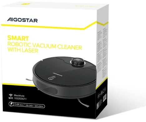 Aspirator robot inteligent Aigostar 12W/230V Wi-Fi negru