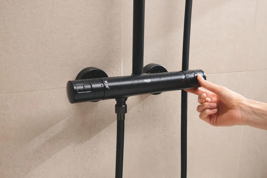 Grohe Vitalio Comfort set de dus perete cu termostat da negru 266962431