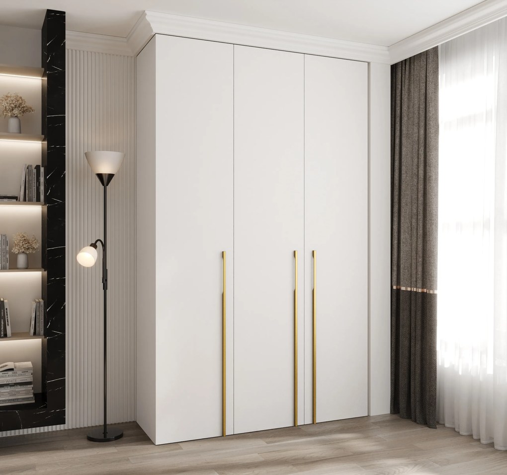 Dulap de haine 150 cm Carmela 40-3 (alb + Auriu). 1126610
