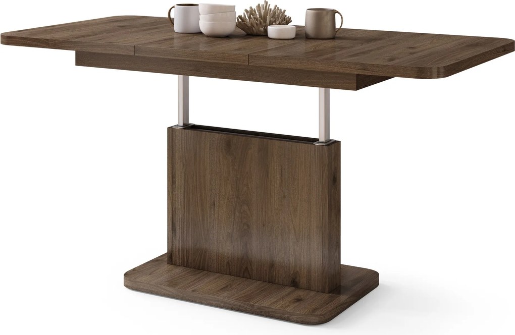 Mazzoni ASTON MINI-Z Nuc Elegant - MĂSUȚĂ DE CAFEA MODERNĂ EXTENSIBILĂ REGLABILĂ PE ÎNĂLȚIME MASĂ TRANSFORMABILĂ