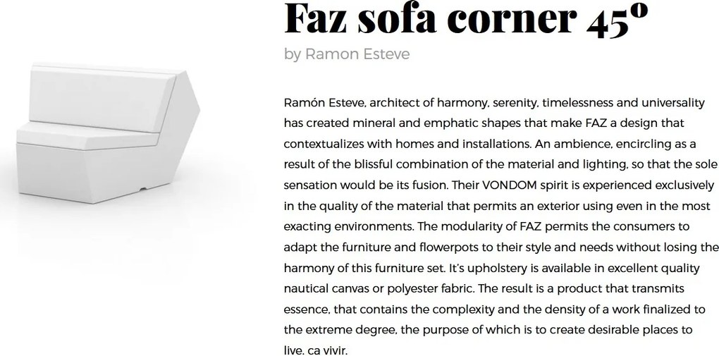 Canapea modulara FAZ Modul Colt 45 grade