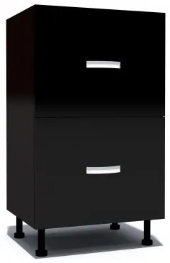 Corp inferior 50 cu 2 sertare metalice pentru greutate Zebra negru