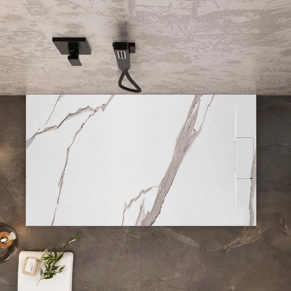 Cadita de dus Bazalt Carrara alba 90x120