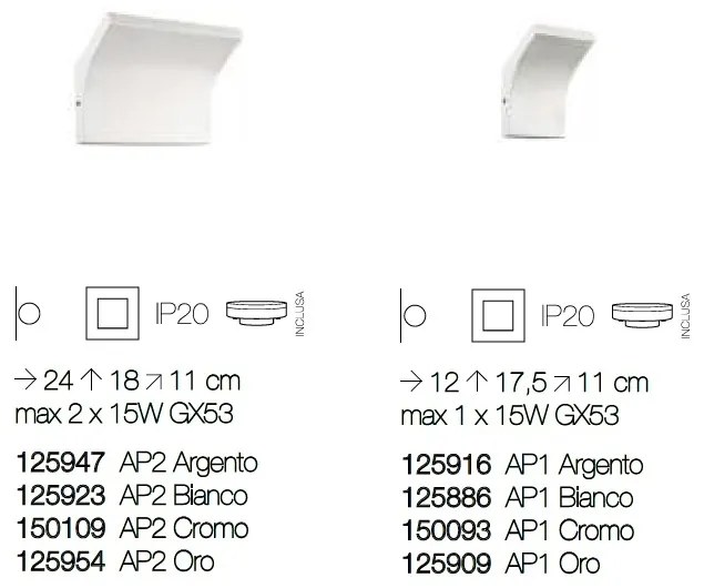 Aplica de perete cu lumina ambientala COMMODORE AP1 BIANCO 125886