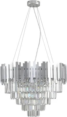 Lustru cu cristale pe cablu PLAZA 9xE14/40W/230V Ø 60 cm argintiu