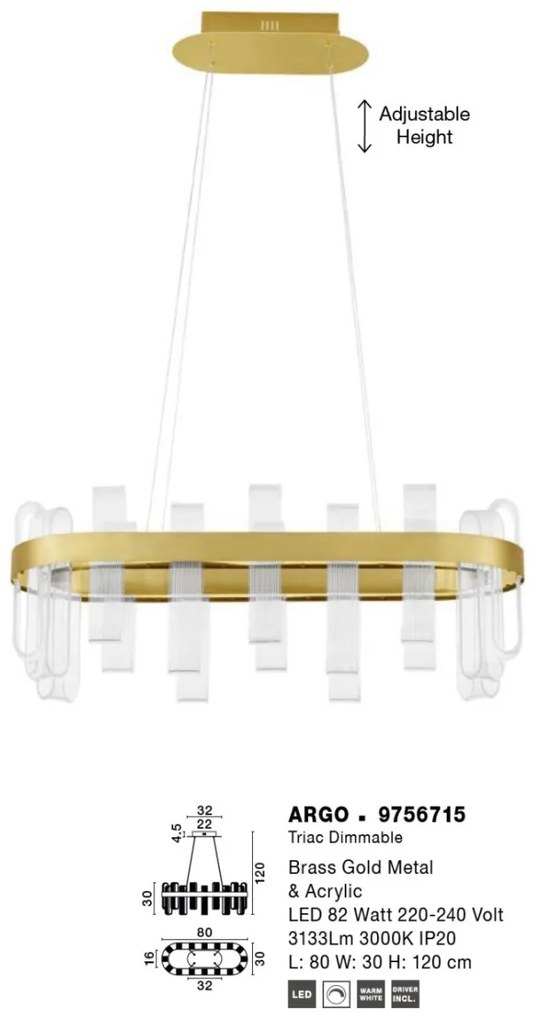 Lustra LED suspendata design modern ARGO
