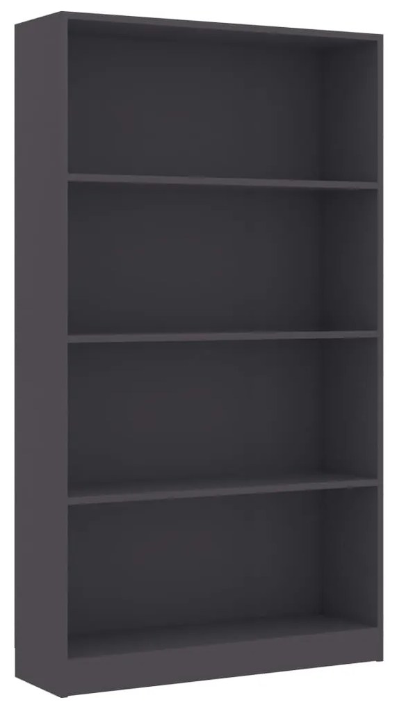 800911 vidaXL Bibliotecă cu 4 rafturi, gri, 80 x 24 x 142 cm, PAL
