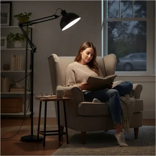 Brilagi - Lampă de podea flexibilă TASKER 1xE27/60W/230V 157 cm neagră