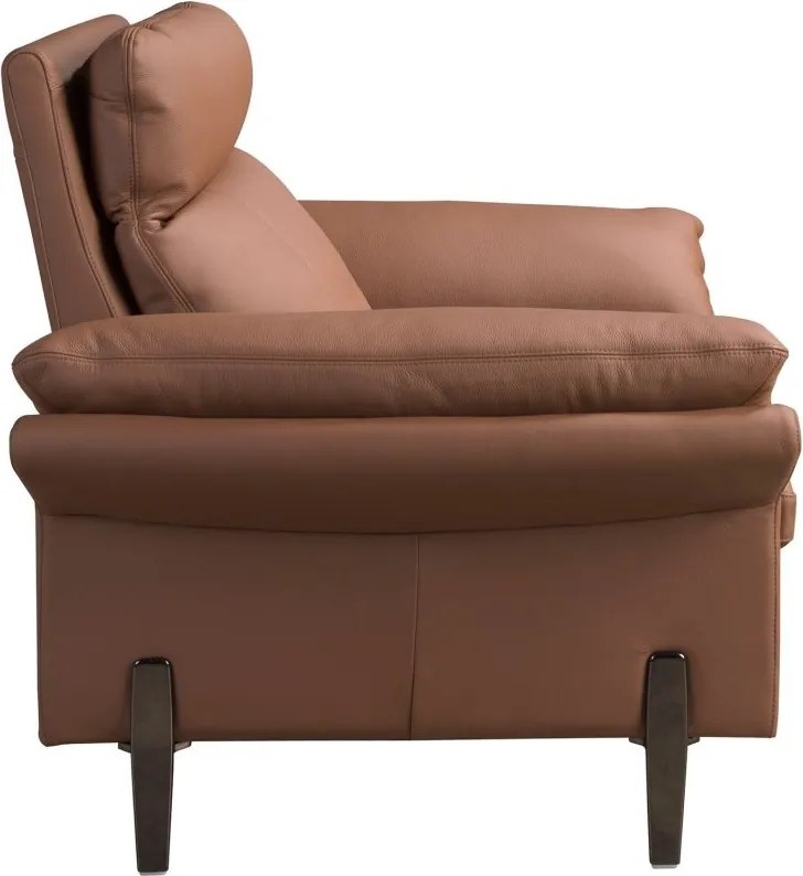 Fotoliu tapitat cu piele naturala Maro