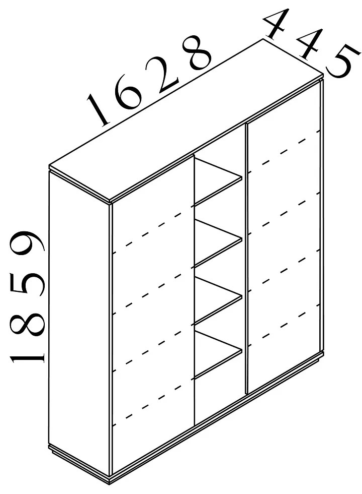 Dulap înalt Creator 162,8 x 44,5 x 185,9 cm, alb / antracit