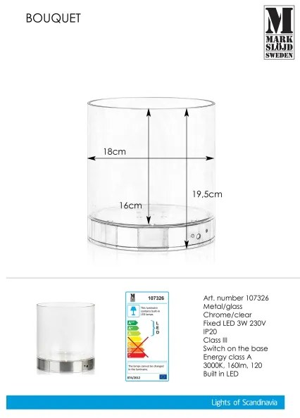 Markslöjd 107326 - LED Veioză de masă BOUQUET LED/3W/230V