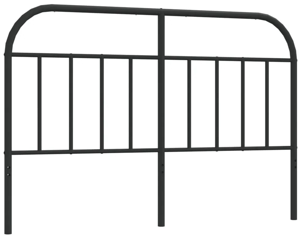 353669 vidaXL Tăblie de pat metalică, negru, 150 cm