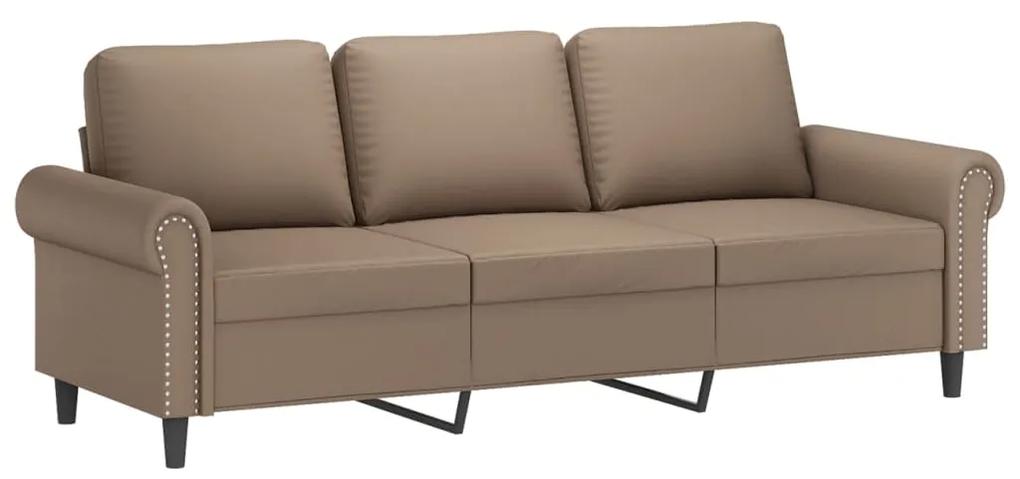 Canapea cu 3 locuri, cappuccino, 180 cm, piele ecologica Cappuccino, 212 x 77 x 80 cm