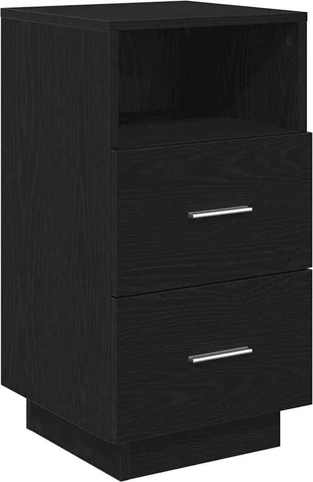 vidaXL Noptiera cu 2 sertare Negru 36x36x68 cm