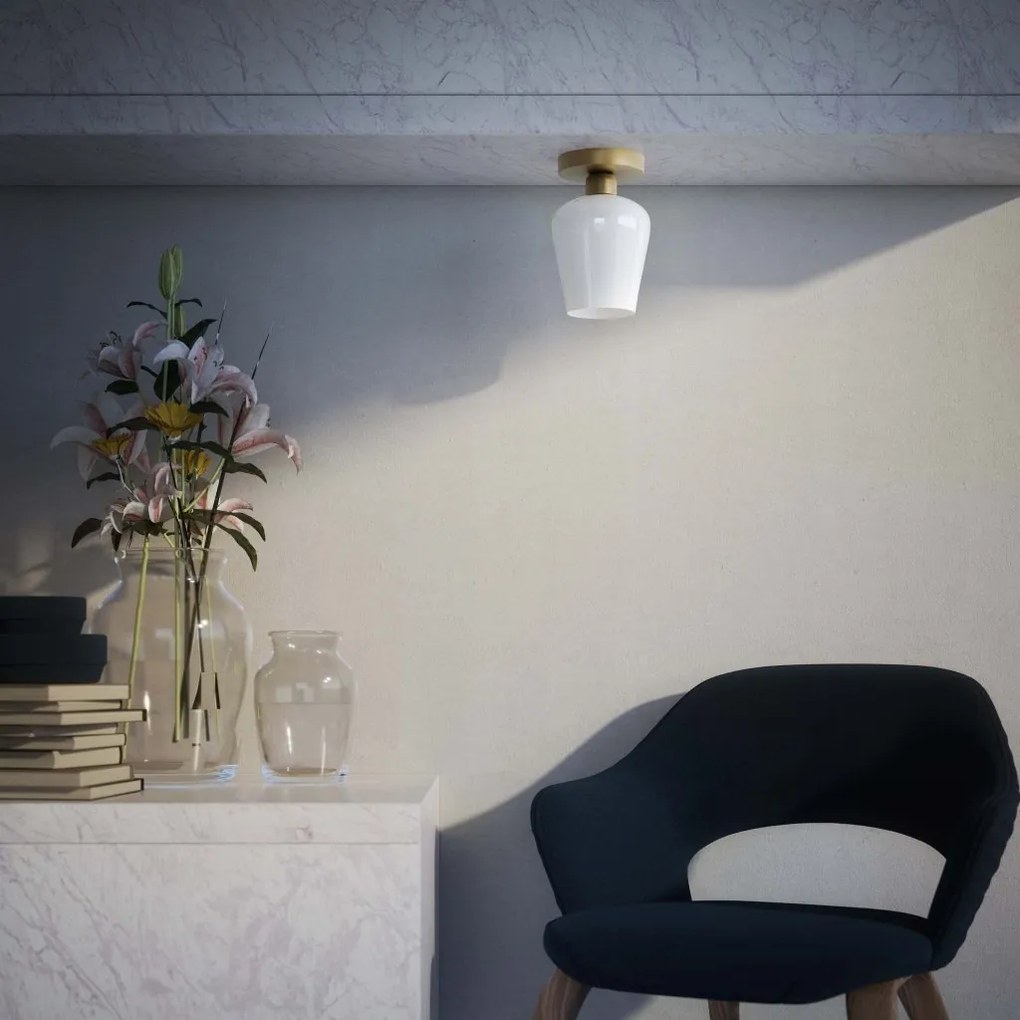 Plafoniera design italian din alama si sticla Talis