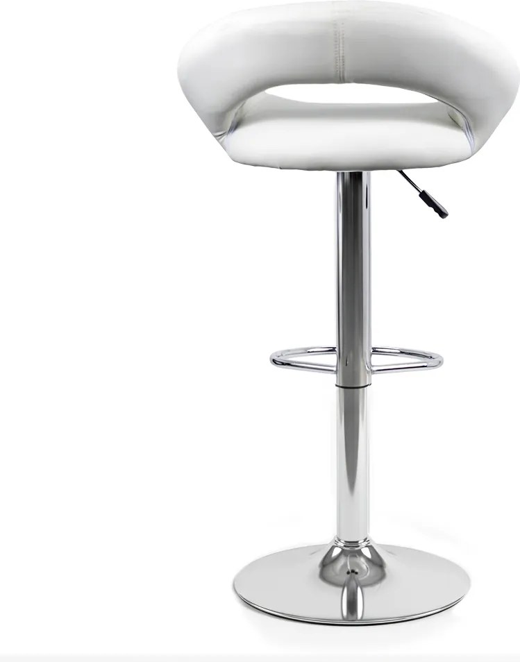 Scaun de bar din piele ecologică cu bază metalică ABS 151 alb