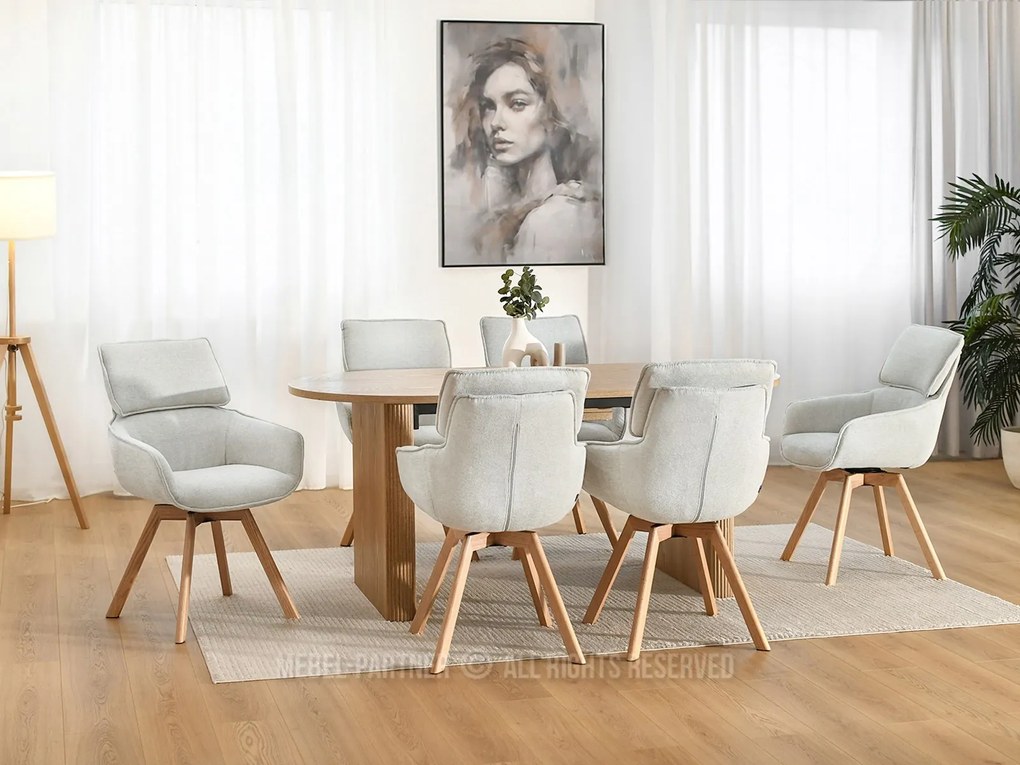 Scaun Doris (gri + stejar). Promo -8%. 1111033