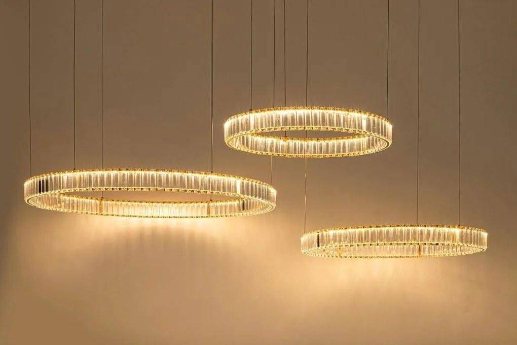 Lustra suspendata LED design ambiental Ring 3B auriu