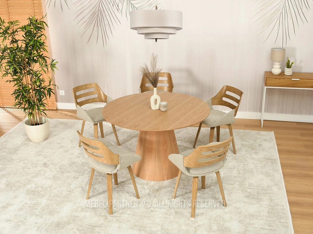 Scaun Theo K (bej + stejar). Promo -17%. 1111280