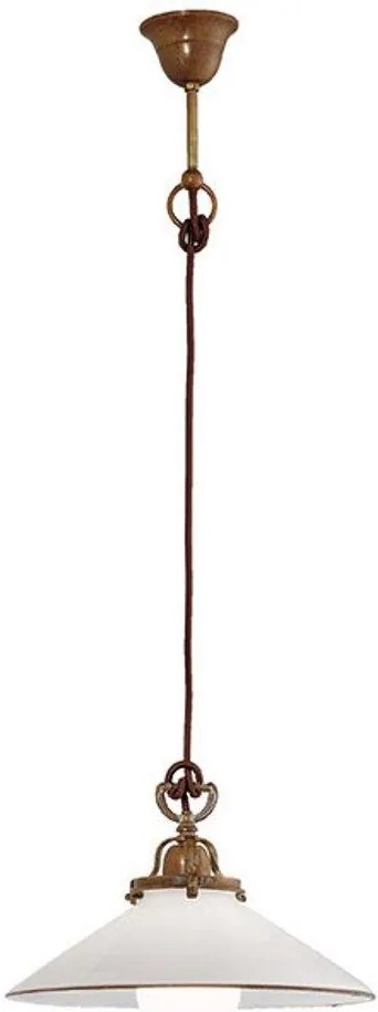 Lustra, Pendul rustic din alama cu sticla murano Country