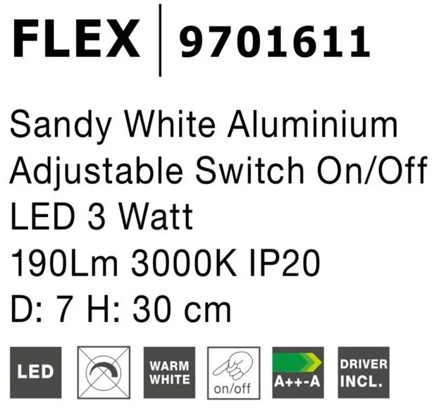 Aplica LED de perete directionabila design modern Flex alb NVL-9701611