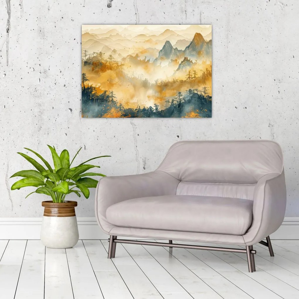 Tablou - Munți, acuarelă (70x50 cm)