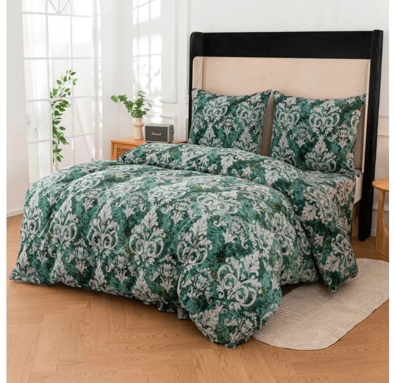 Lenjerie cocolino ORIENTINO verde Dimensiune lenjerie de pat: 70 x 80 cm | 140 x 200 cm