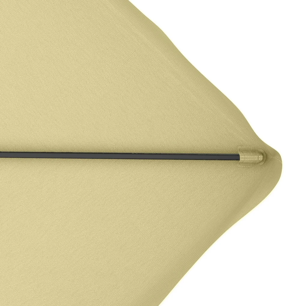 Outsunny Umbrelă Suspendată cu Copertină Dublă, Deschidere cu Manivelă, Bază în Cruce şi Falduri, 2.5x2.5 m, Bej | Aosom Romania