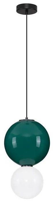 Pendul LED decorativ portelan jasper, sticla alb, NOESIS