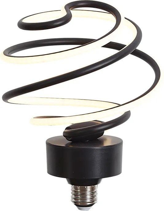Bec decorativ LED E27 negru spiralat 6W 370 lm 3000K