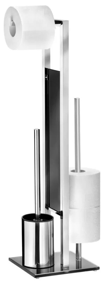 WENKO RIVALTA 22983100 - Perie WC 18 x 70 cm, inox/argintiu-negru