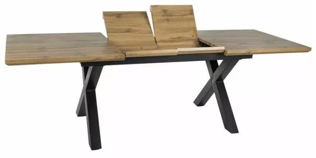 Masa Bucatarie Si Dining XAVIERO II Extensibila Stejar Artizan/Negru 160(240)x90 cm