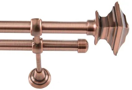Galerie dubla VERDI ,grosime 19mm, cupru (Alege marime: 180 cm)