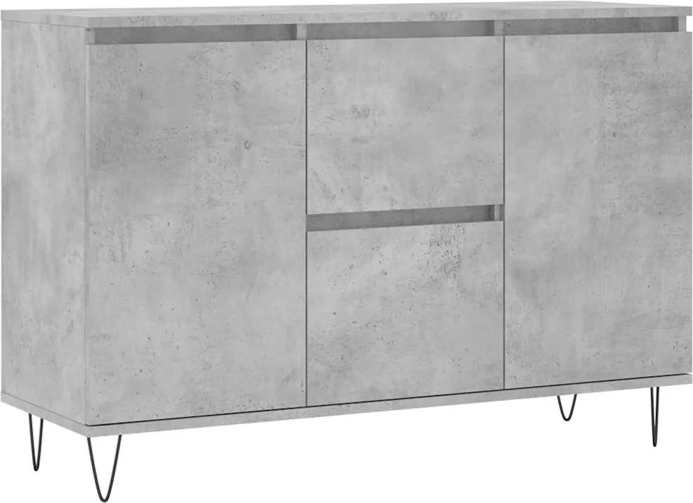 vidaXL Servantă, gri beton, 101,5x35x70 cm, lemn prelucrat
