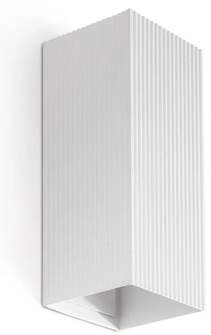 Aplica perete aluminiu striat alb, 2xGU10, LUNE square