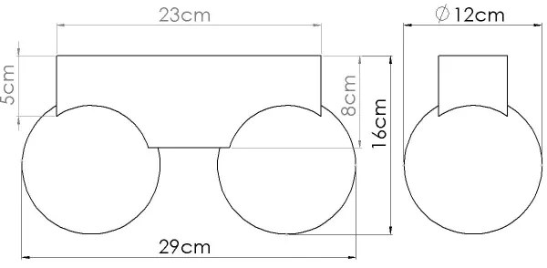 Plafonieră Sollux SL.1683 BULBO 2xG9/8W/230V fag/alb
