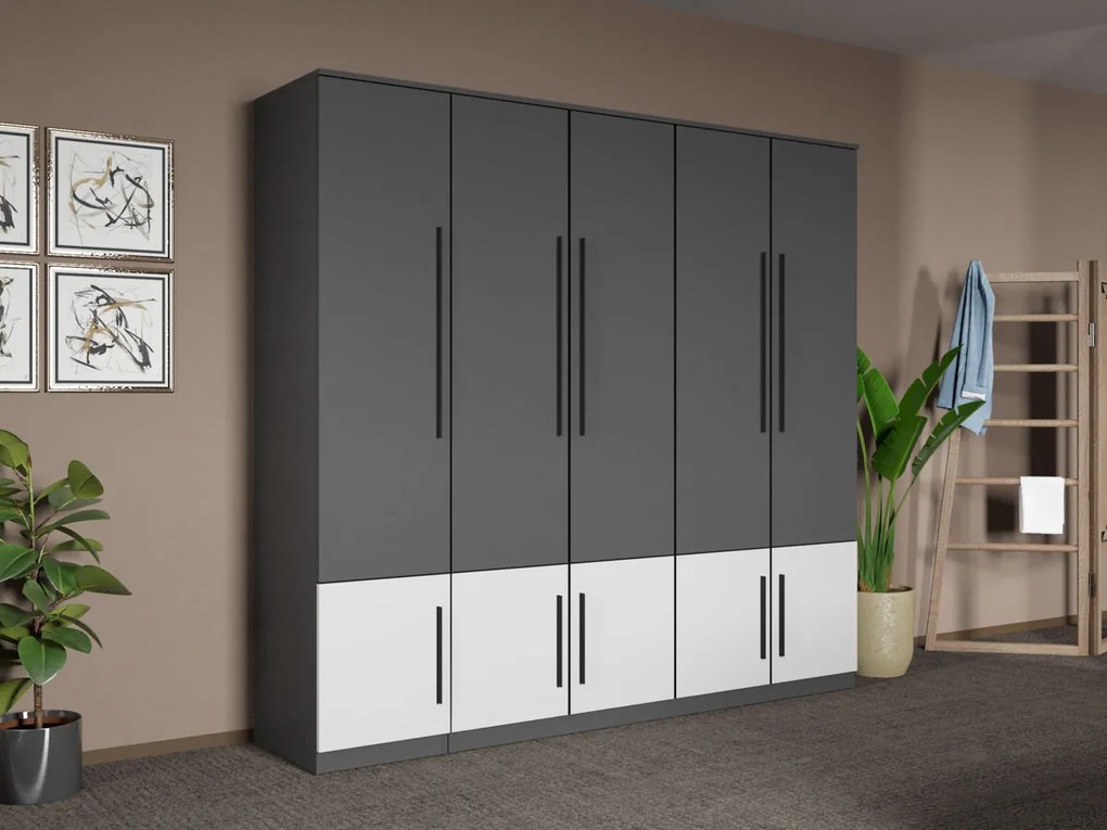 Set mobila dormitor 4 piese Gri/Alb Shape C10